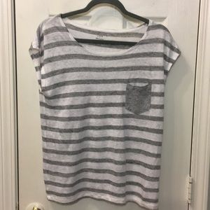 Jcrew 100% linen Small striped cap sleeve top